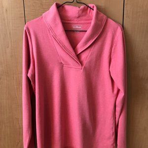 L L Bean long sleeve, shawl neck collar top